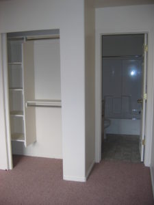 View of closet and bathroom from master bedroom.